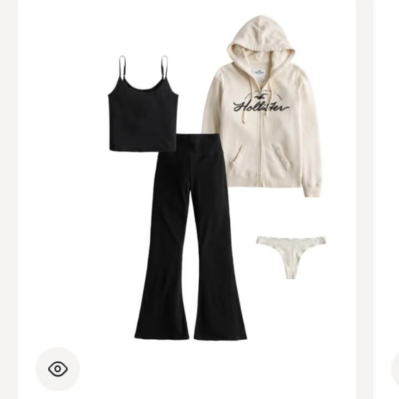 Hollister Women's Easy Embroidered Logo Graphic Full Zip Hoodie Cream NWOT - Picture 7 of 9